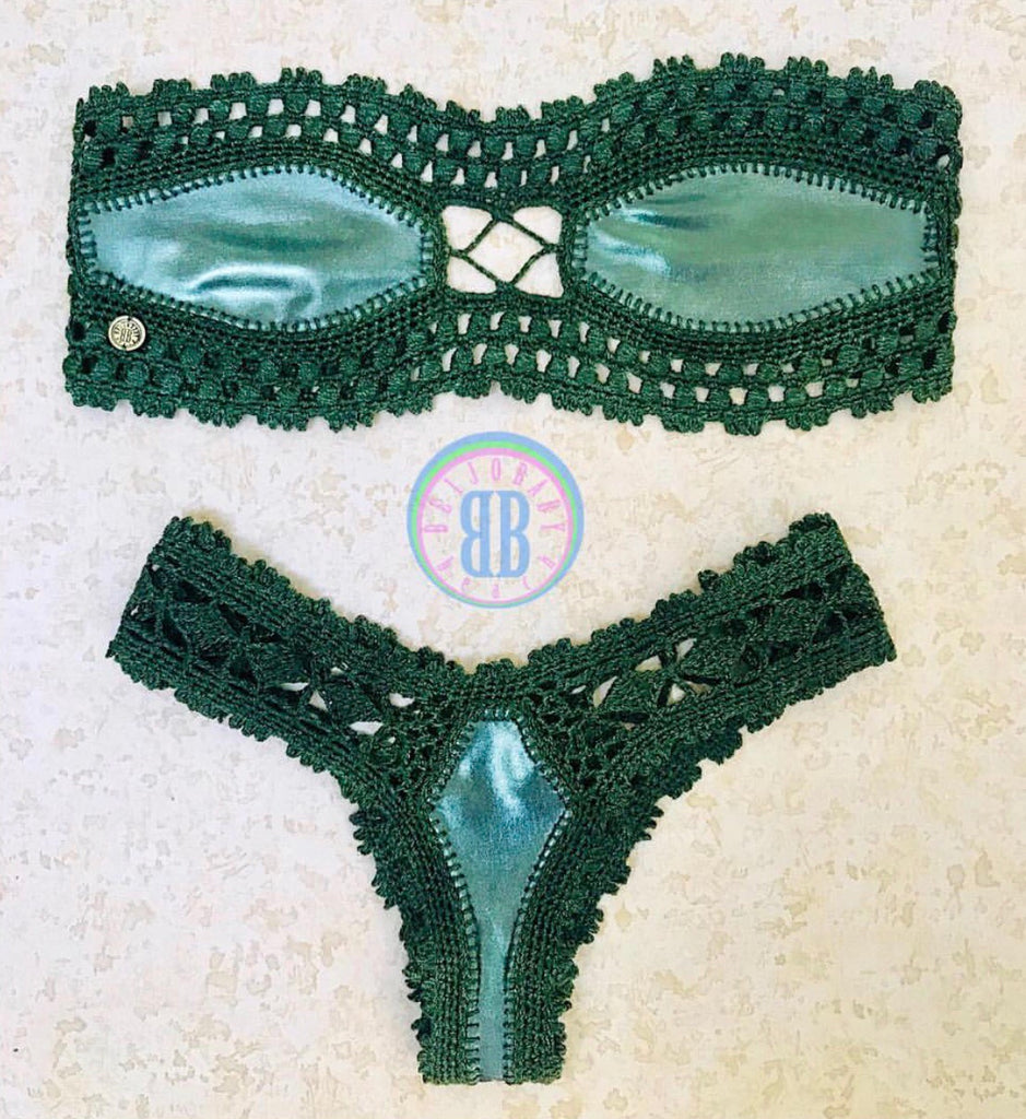 Verde crochet bikini